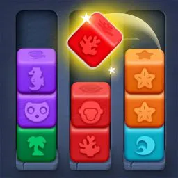 這是一張顏色方塊排序的遊戲內容圖片