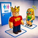 這是一張廁所跑酷排隊的遊戲內容圖片