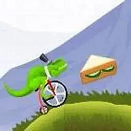 這是一張恐龍踏單車的遊戲內容圖片
