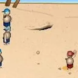 這是一張打沙球的遊戲內容圖片