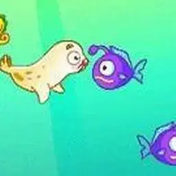 這是一張海獅吃魚的遊戲內容圖片
