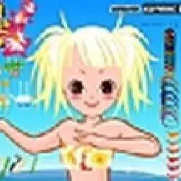 這是一張小女孩泳裝化妝的遊戲內容圖片