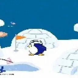 這是一張企鵝滑冰的遊戲內容圖片