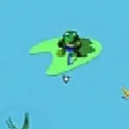 這是一張青蛙漂流拉力賽的遊戲內容圖片