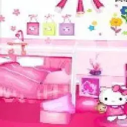 這是一張Hello Kitty 的臥房的遊戲內容圖片