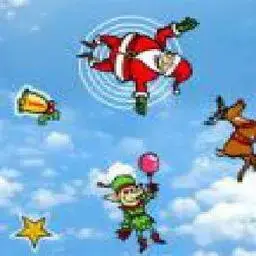 這是一張聖誕老人高空降落的遊戲內容圖片