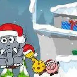 這是一張驚醒小象聖誕選關版的遊戲內容圖片
