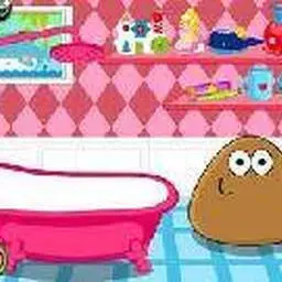 這是一張給土豆君洗澡換裝的遊戲內容圖片