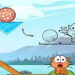 這是一張小貓環遊阿爾卑斯湖的遊戲內容圖片