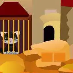這是一張小貓鐵籠逃脫的遊戲內容圖片
