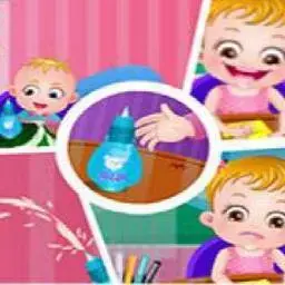 這是一張可愛寶貝洗頭髮的遊戲內容圖片